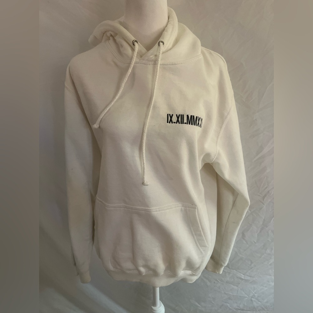 White Hoodie with Roman Numerals